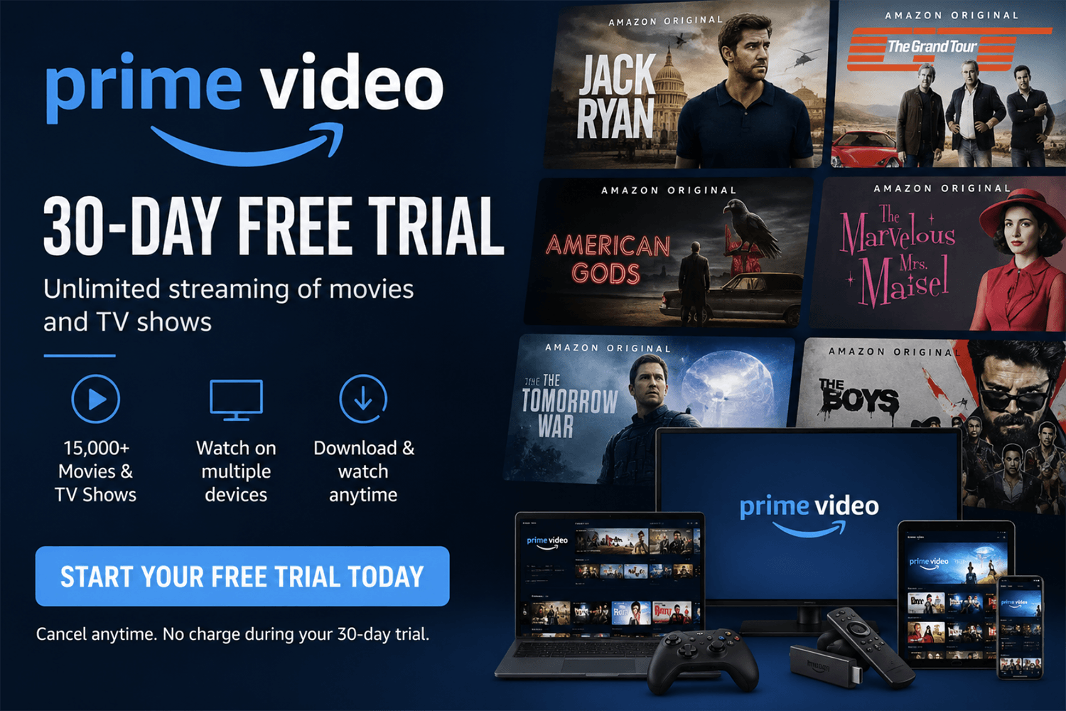 Free Amazon Prime Video 30-day trial